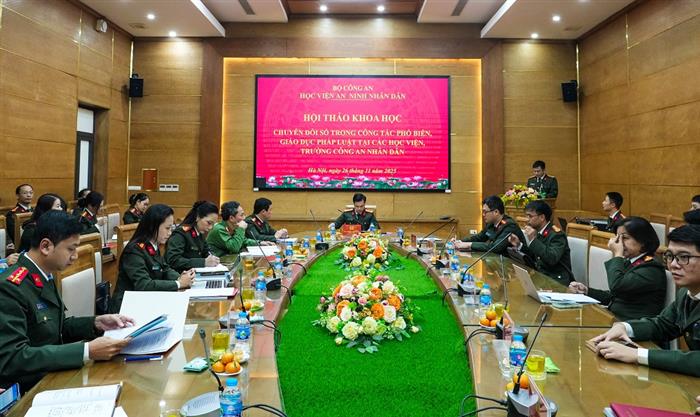 Hội thảo khoa học “Chuyển đổi số trong công tác phổ biến, giáo dục pháp luật tại các học viện, trường Công an nhân dân”